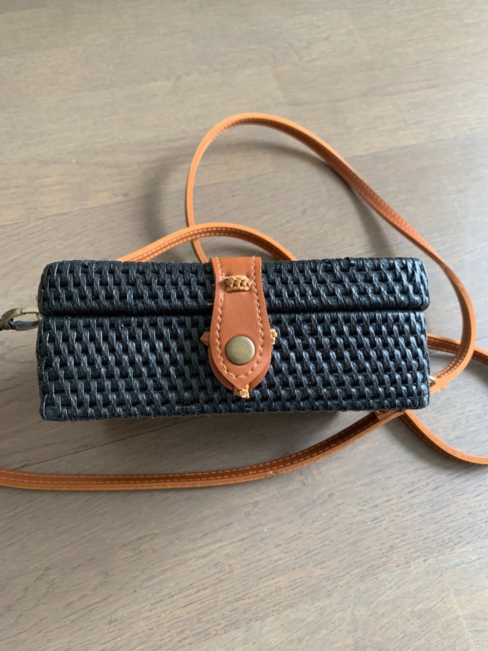 Anthropologie Boxy Rattan Crossbody Bag - Picture 8 of 16
